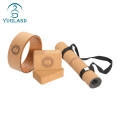 Yugland Eco Friendly Gym Fitness Rubber Cork Yoga Mat e Cork Yoga Block Set